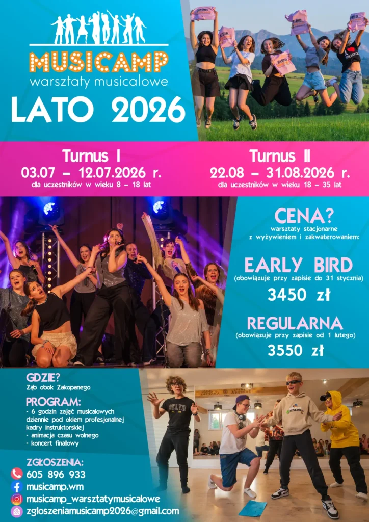 Warsztaty Musicalowe MUSICAMP – Oferta lato 2026!
